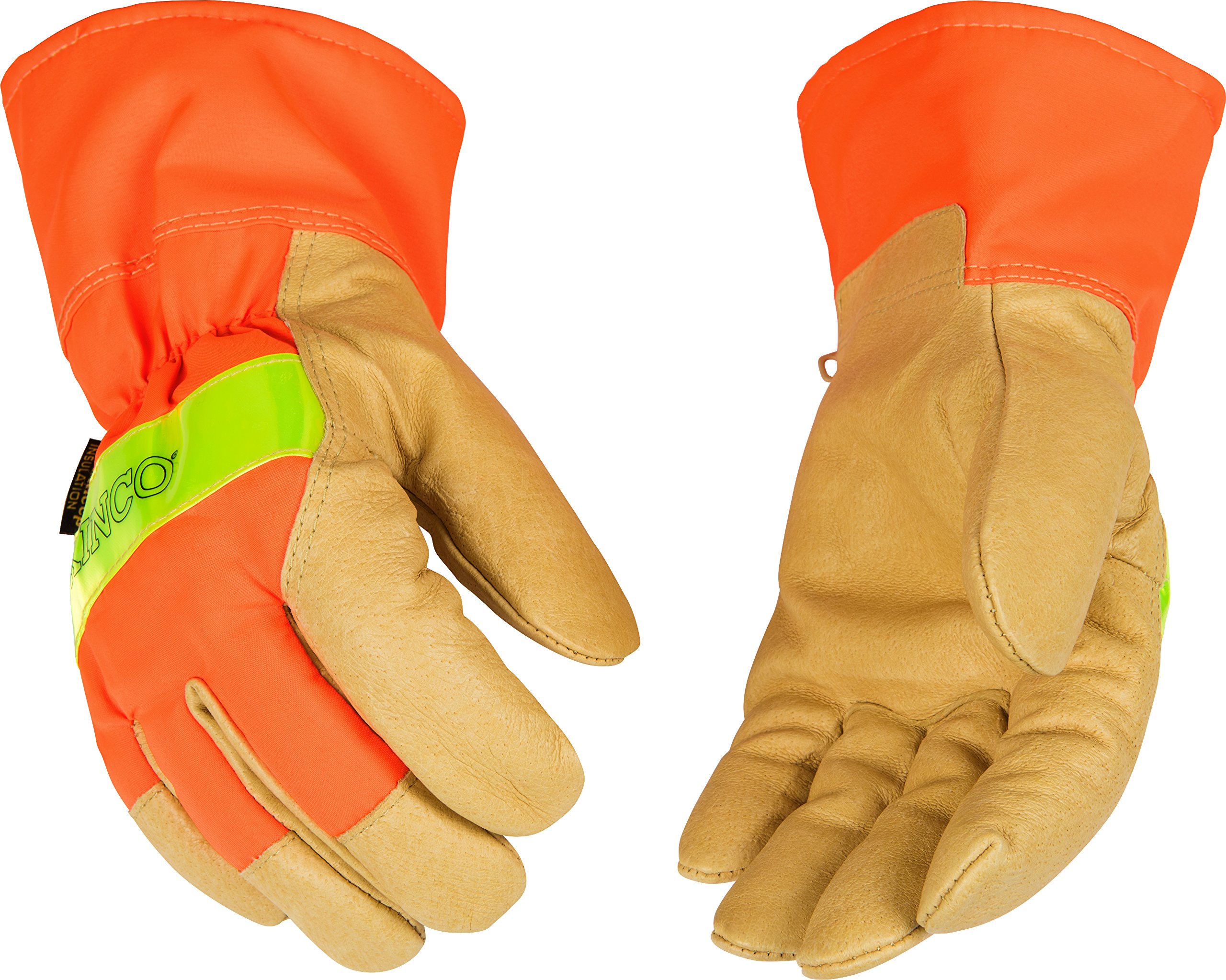 KINCO HI VIS GRAIN COWHIDE INDUSTRIAL IMPACT GLOVES 98A