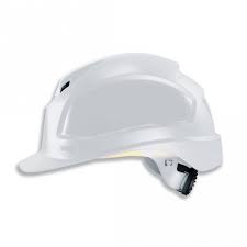 White Uvex pheos B-WR safety helmet – versatile, comfortable head protection